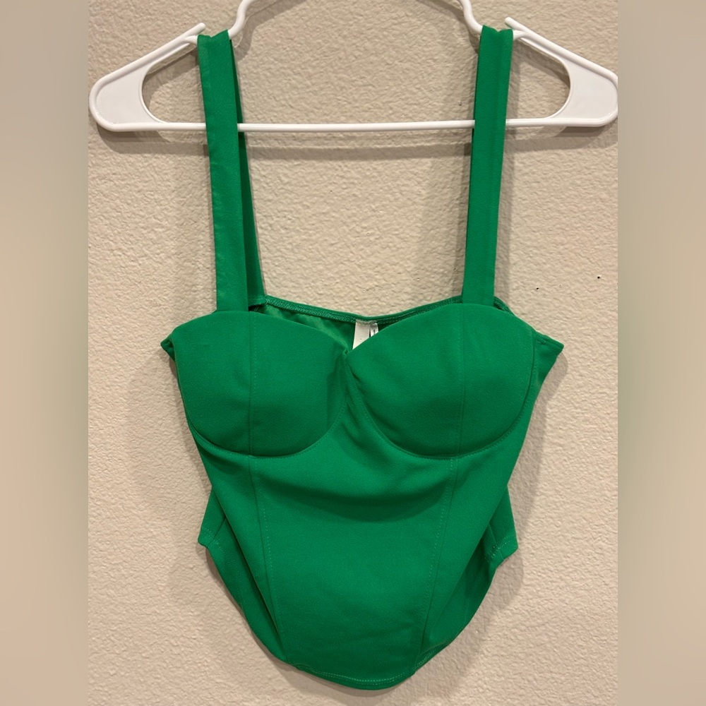 Corset style tank green as medium no tag excellent condition
